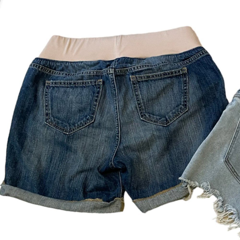 Maternity Denim Shorts Size L/10 - Picture 3 of 4